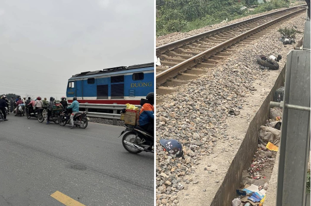 Người phụ nữ đi xe máy bị tàu hỏa kéo lê 20 m, tử vong tại chỗ